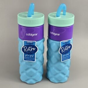 Cool Gear Retro Water Bottles 2pcs- Blue and Purple